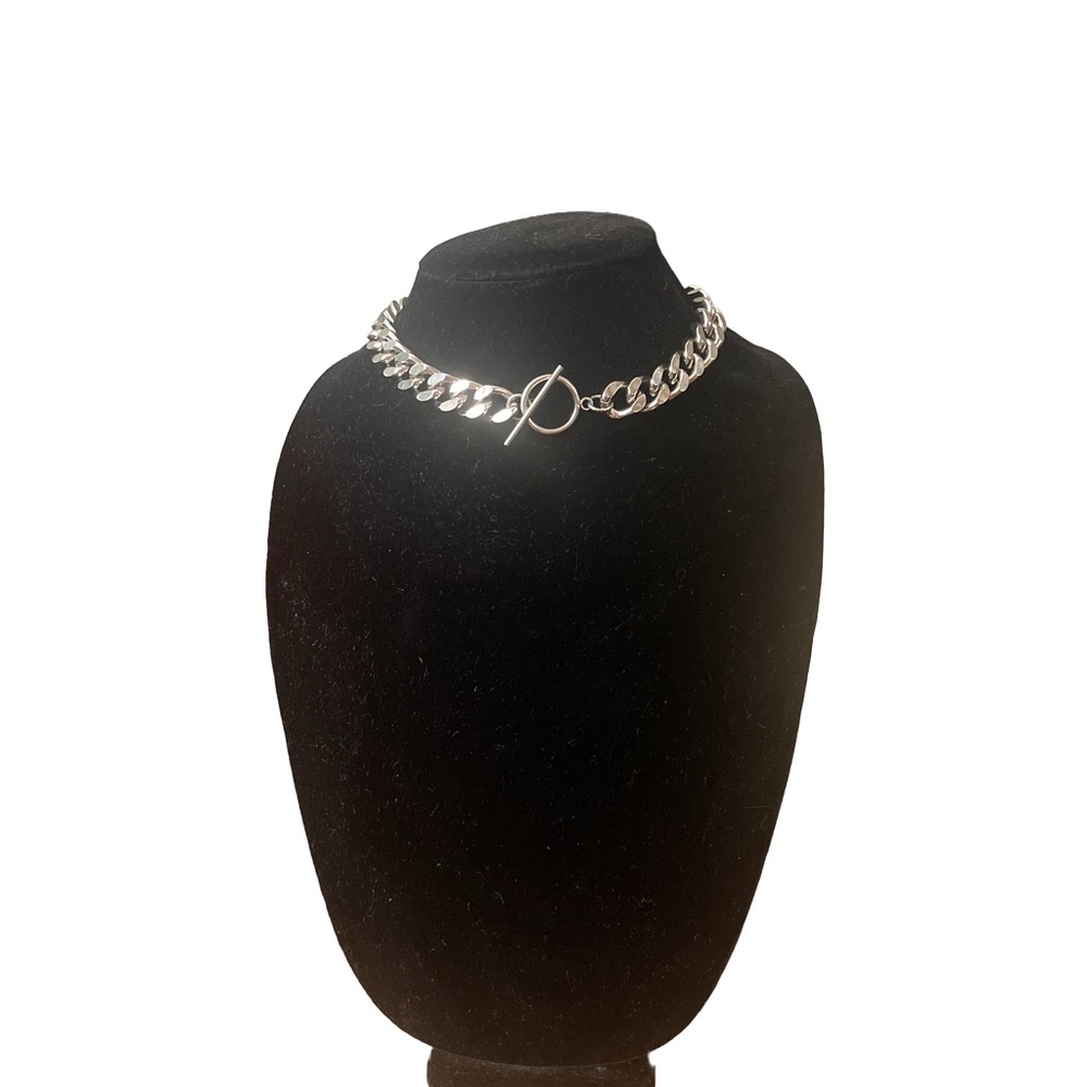 Punk Silver Choker Chain Necklace